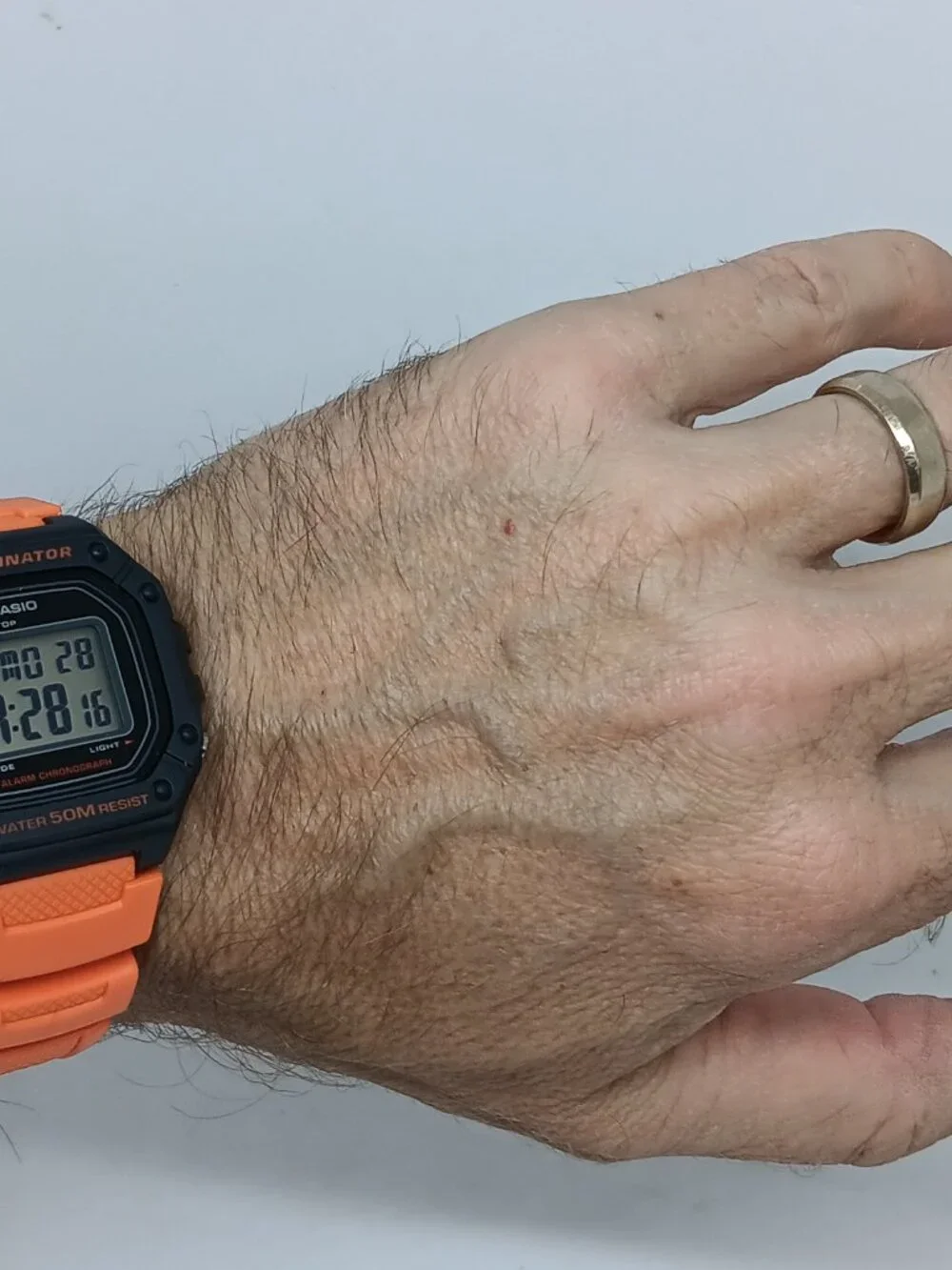 Casio W218H-4B2V [mod 3224] Men's 43mm x 40mm Orange Resin Band Digital Watch